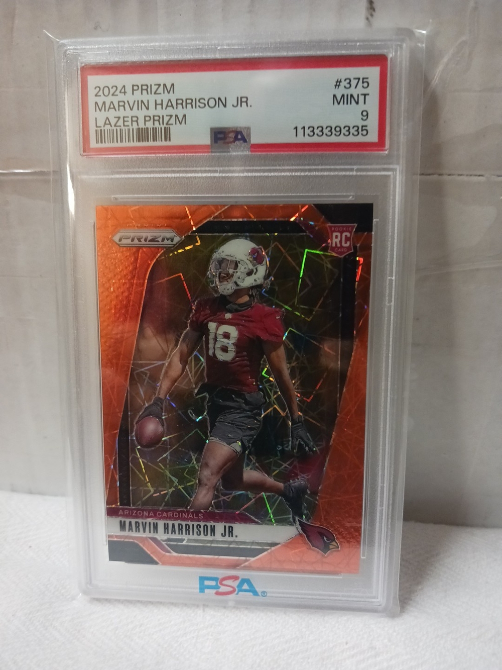 Panini Orange Lazer Prizm Marvin Harrison Jr. Rookie Card